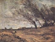 Jean Baptiste Camille  Corot Le coup de vent (mk11) USA oil painting artist
